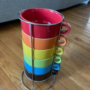 Rainbow stack mug set